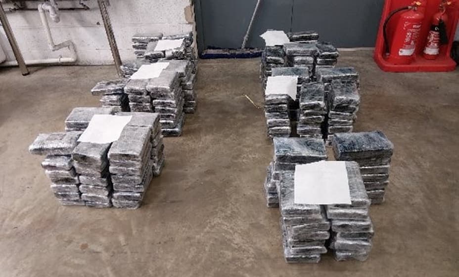 240 kilogramos de cocaína escondidos en cajas de plátanos en Portsmouth