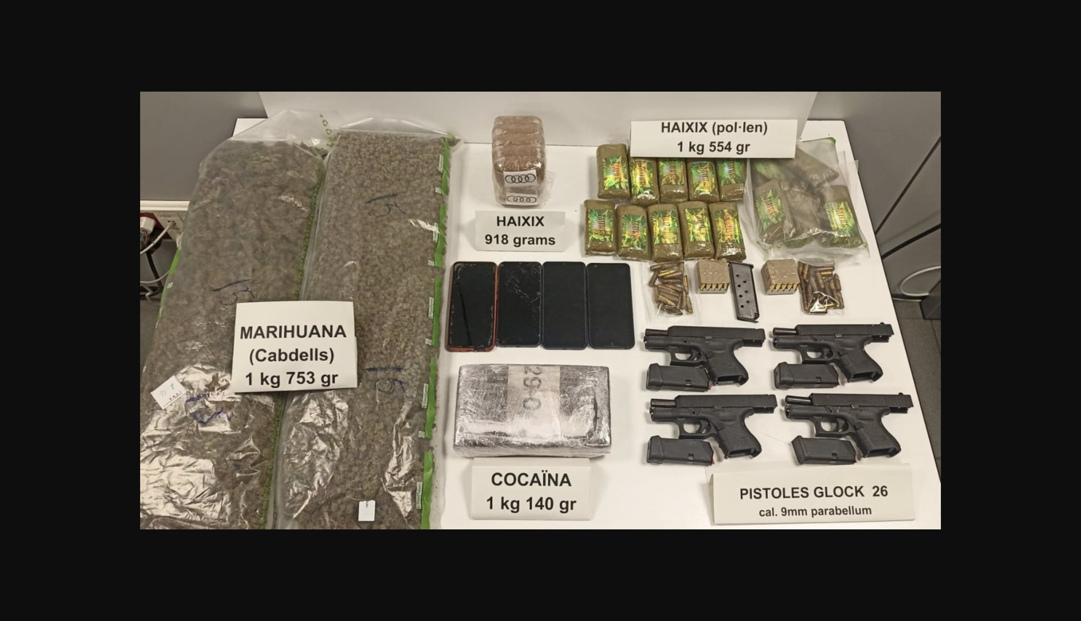 Detenido el narcotraficante de las cuatro pistolas Glock en Barcelona